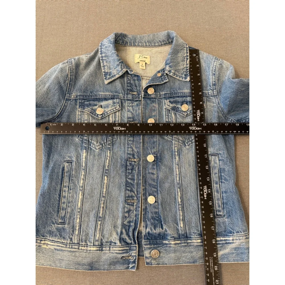J Crew Classic Regular Fit Denim Jacket 100% Cotton Light Blue Size S - Picture 4 of 8
